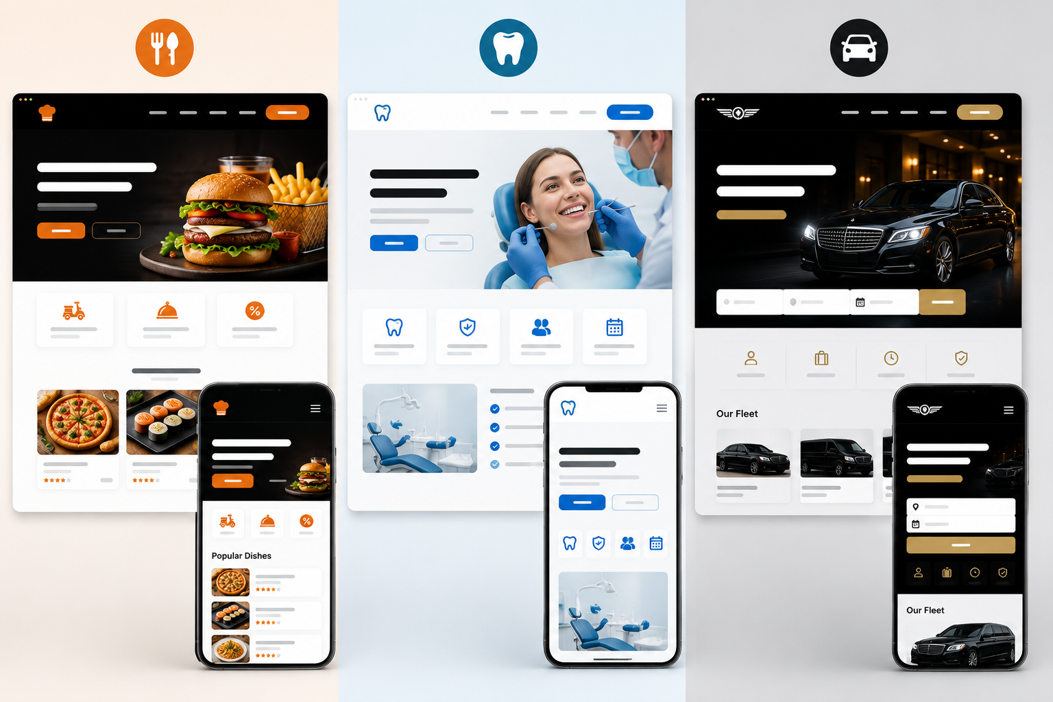Sample MapZoon website designs for local businesses